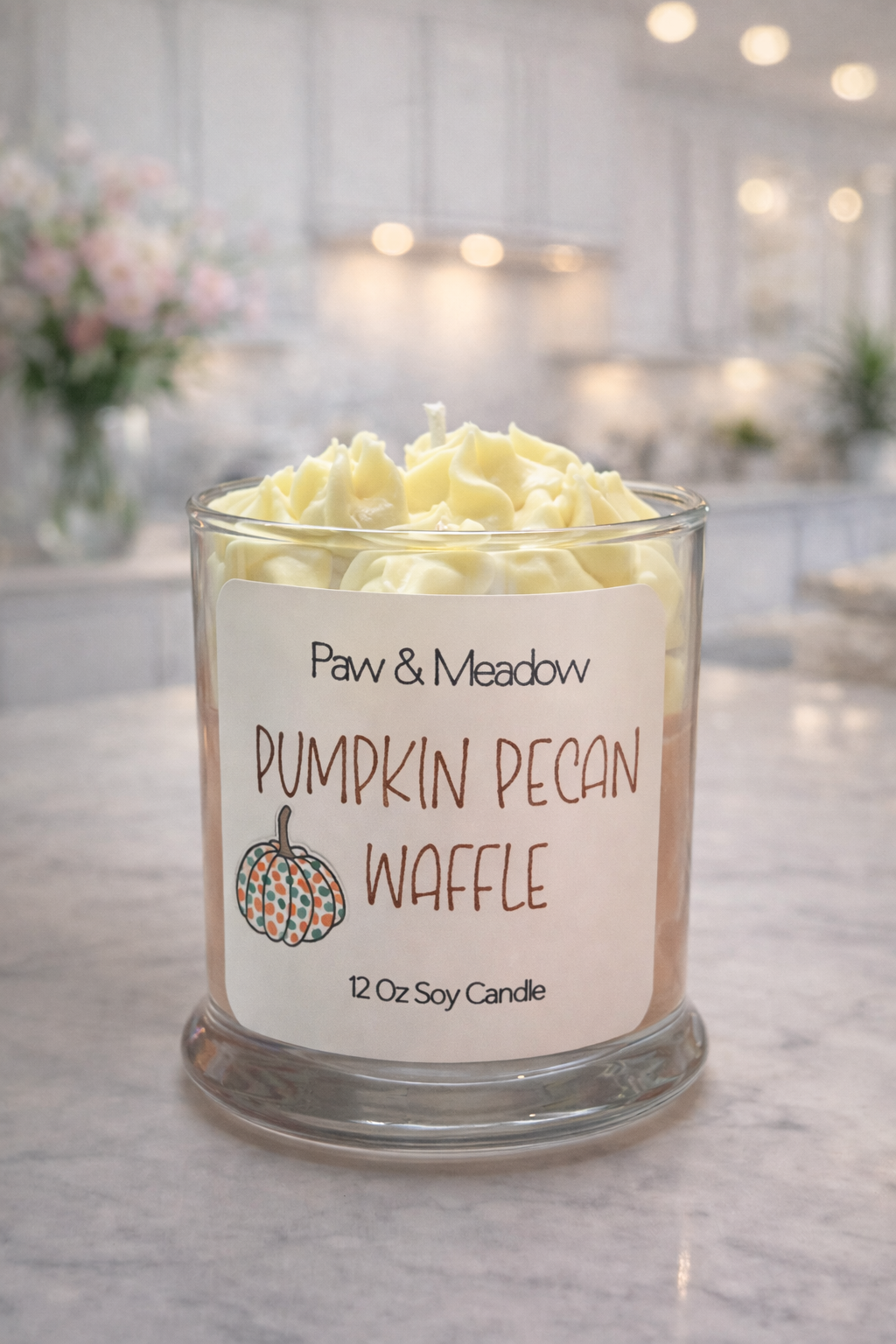 Pumpkin pecan waffle 12 oz soy candle