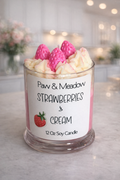 Strawberries & Cream 12 oz soy candle